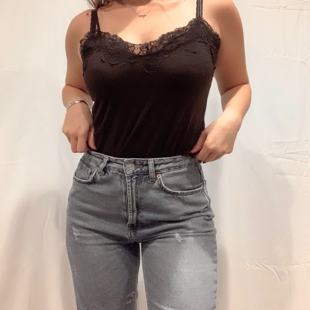 black lace vintage cami